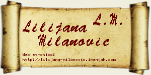 Lilijana Milanović vizit kartica